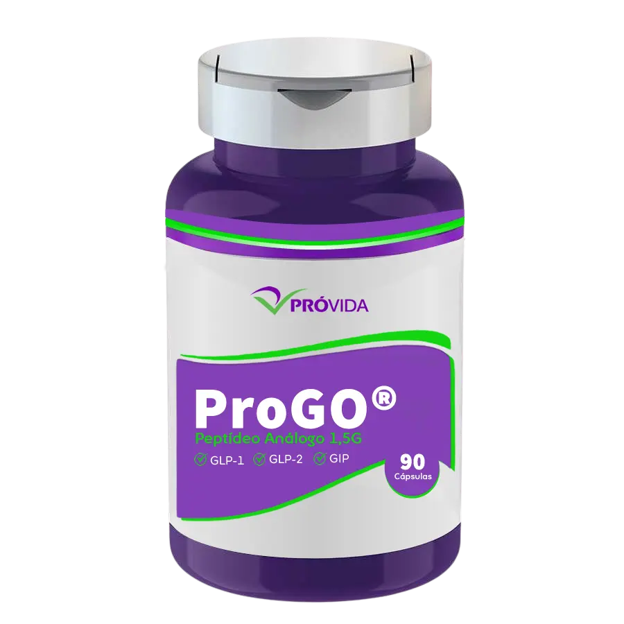 ProGO® – Peptídeo Análogo GLP-1, GIP e GLP-2 | 1,5g | 90 Cápsulas